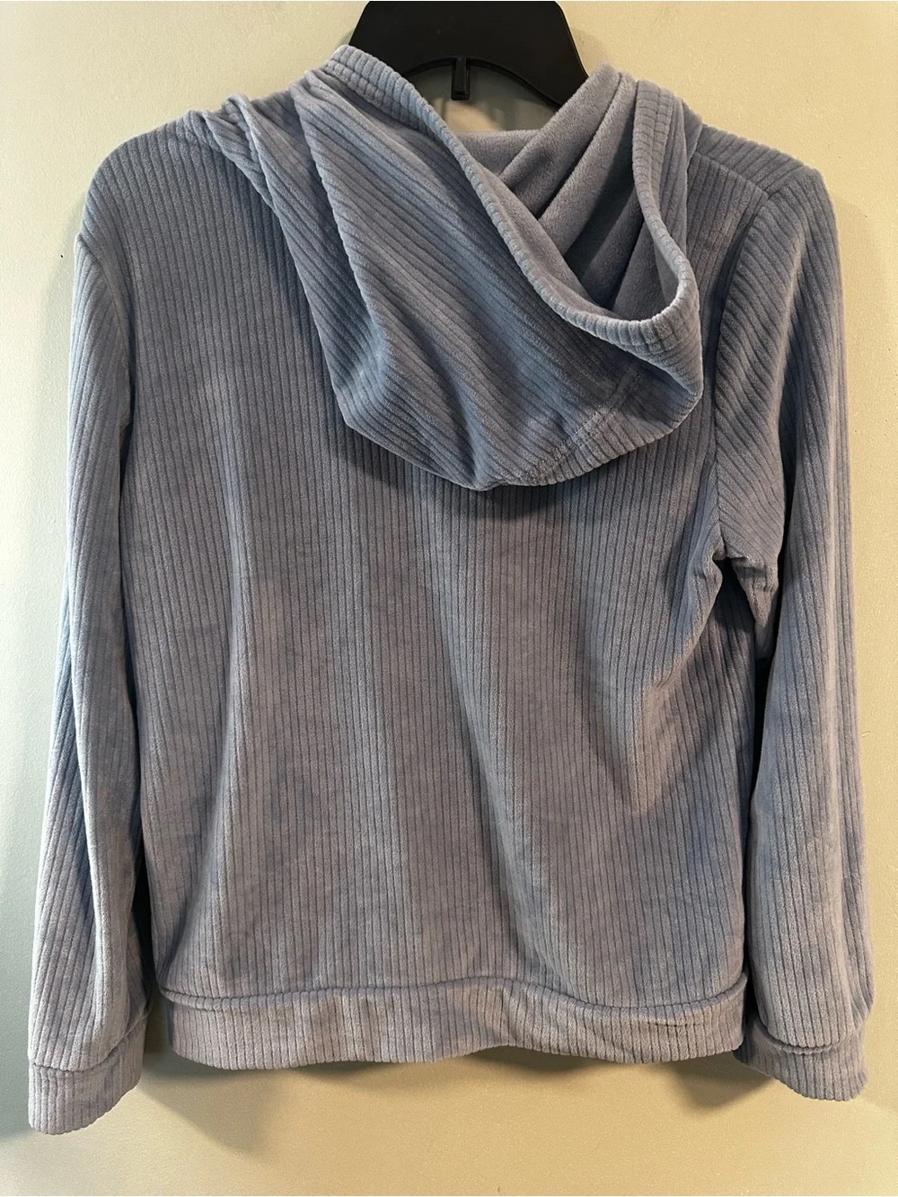 Roxy Girls' Light Blue Ribbed Hooded Zip Jacket